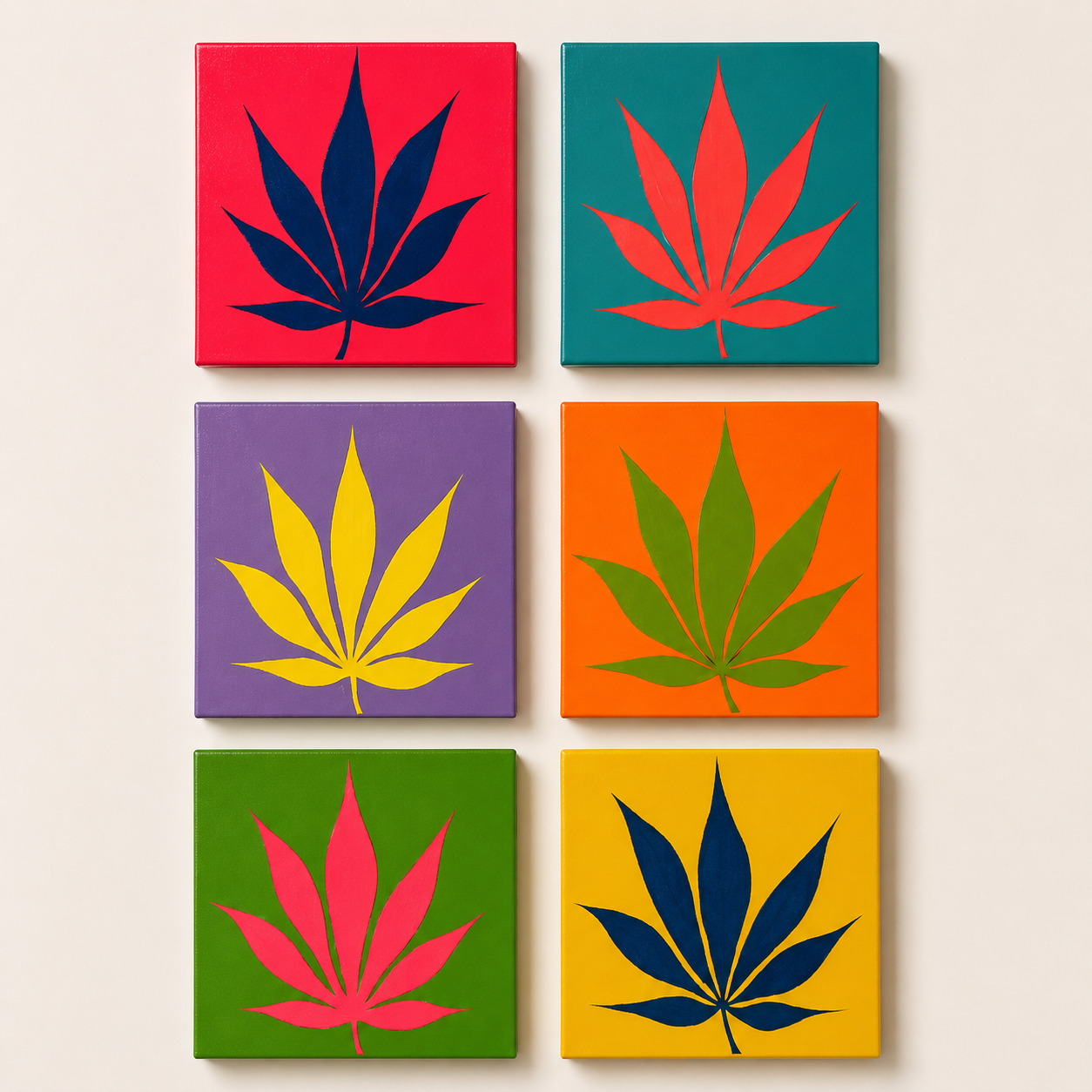 Hemp Leaf — Pop Set of Six
